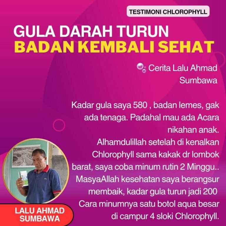 Home kadar gula turun minum klorofil